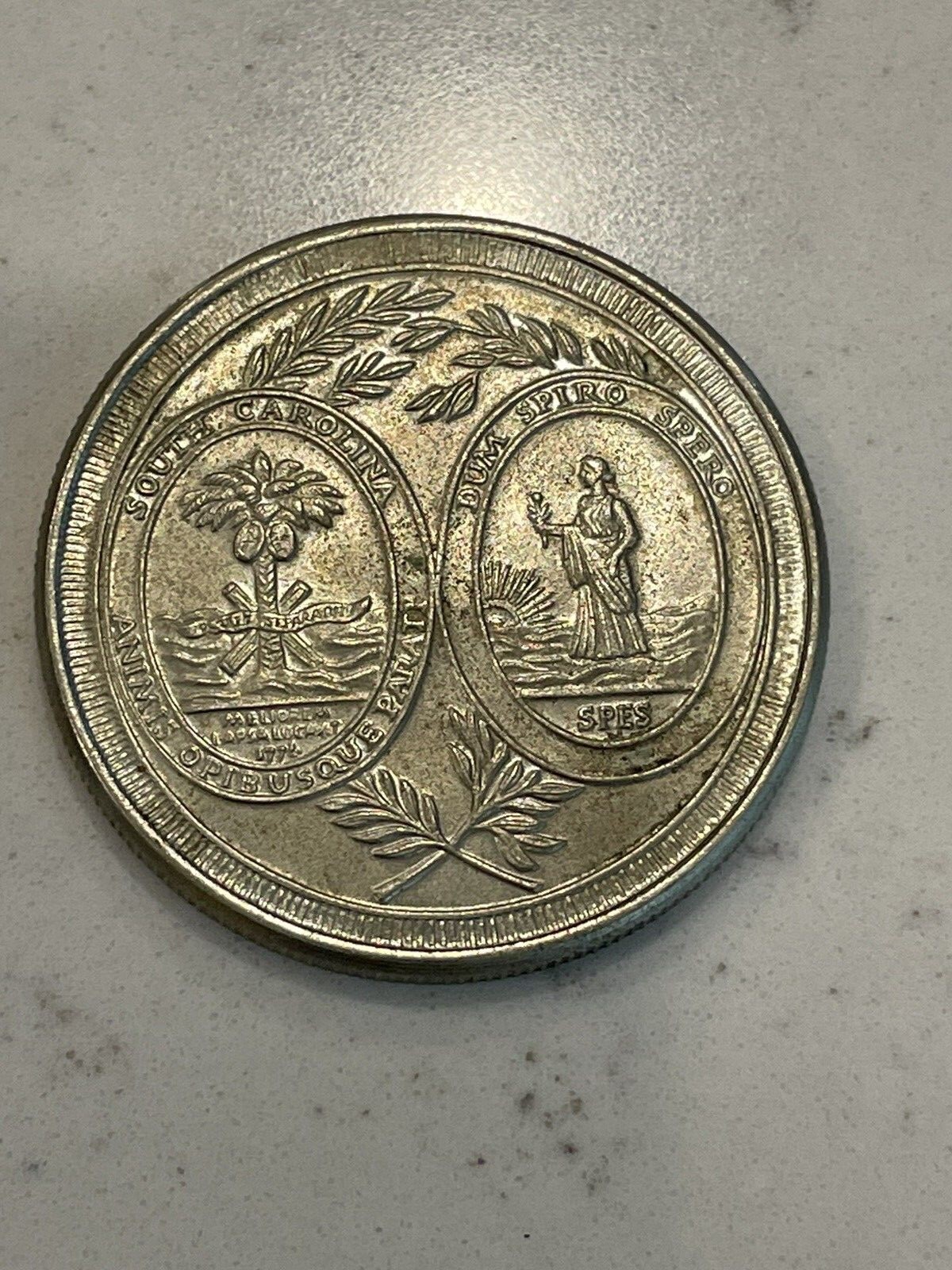 South Carolina CC The Palmetto State Commemorative Silver Coin 1788 1.5