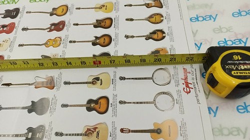 Epiphone Guitars Poster 23x16 +Bumper Sticker + Manual NEW case candy - Picture 7 of 8
