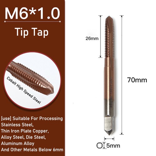 HSS Machine Thread Tap M2-M12 Self-tapping Tap Straight/Spiral Slot Thread Drill - Picture 50 of 56