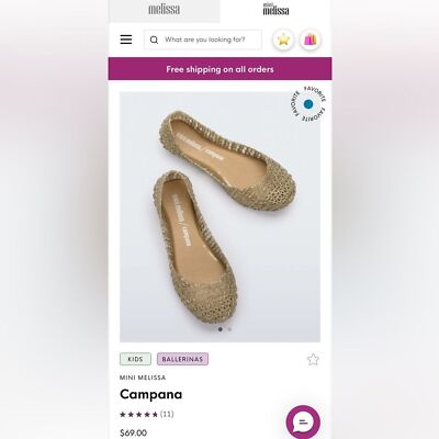 MINI MELISSA Campana Papel shoes EUC size Girls