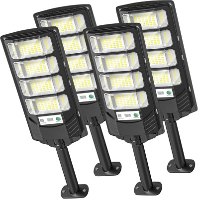 Super Bright Solar Motion Sensor Lights - 4-Pack Waterproof Outdoor Security