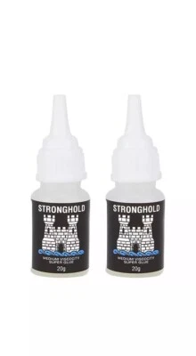 2X JAK STRONGHOLD PREMIUM QUALITY SUPER GLUE LIQUID MEDIUM VISCOSITY 20G MADE UK