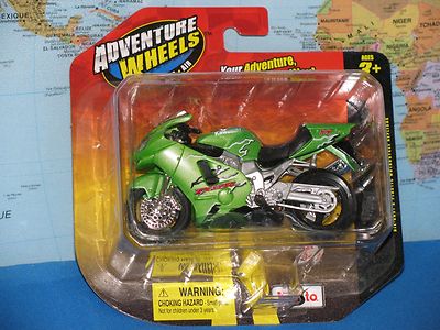 1/18 MAISTO ADVENTURE WHEELS 2-WHEELERS KAWASAKI NINJA ZX-12R *BRAND NEW & RARE*