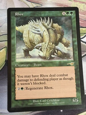 C4947 MAGIC GATHERING MTG NEMESIS RHOX #112 RARE LP