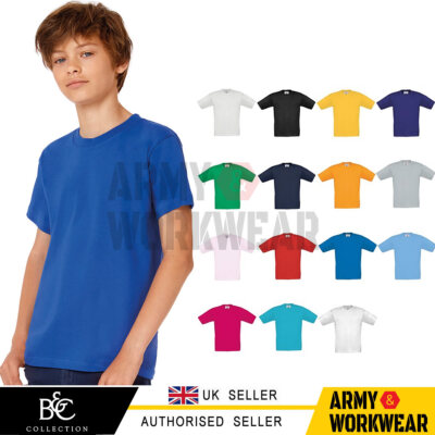 B&C Kinder Exact T-Shirt Jungen Mädchen Uni Pre-Shrunk Ringspun Cotton Tee Top