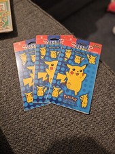 Rare Pok mon Stickers Pikachu Vintage Nintendo 1999 3 Pks 6 Sheets New Sealed