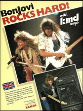 Jon Bon Jovi & Richie Sambora 1997 Kaman KMD guitar amp advertisement ad print