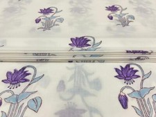 Indian Floral Fabric Supply Hand Block Print Cotton Voile Craft Sewing By 5 Yard