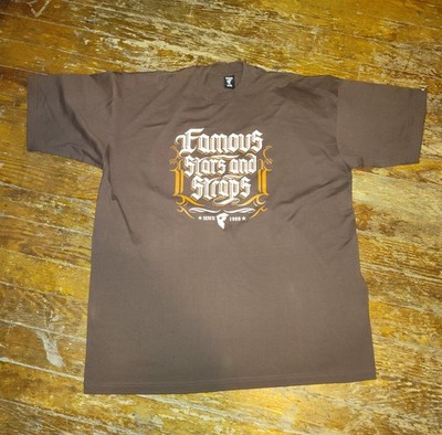 Vtg Y2k Famous Stars And Straps Lgo Tee 3xl Brown Travis Barker Streetwear