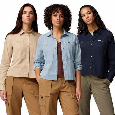 Columbia Brea Falls Woven Shirt Womens Long Sleeve Button Hiking Trail XS To XXL