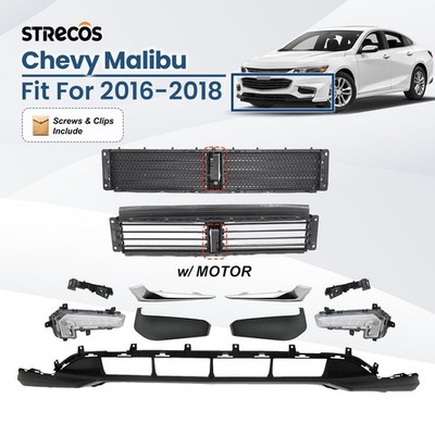 Front Bumper Lower Cover Assembly For 2016 2017 2018 Chevy Malibu Grille Shutter