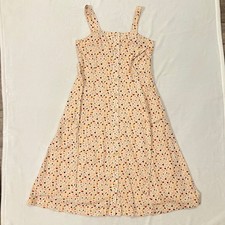 Madewell Terrazzo Confetti Midi Dress Size 6 Button Front Multicolor Square-Neck