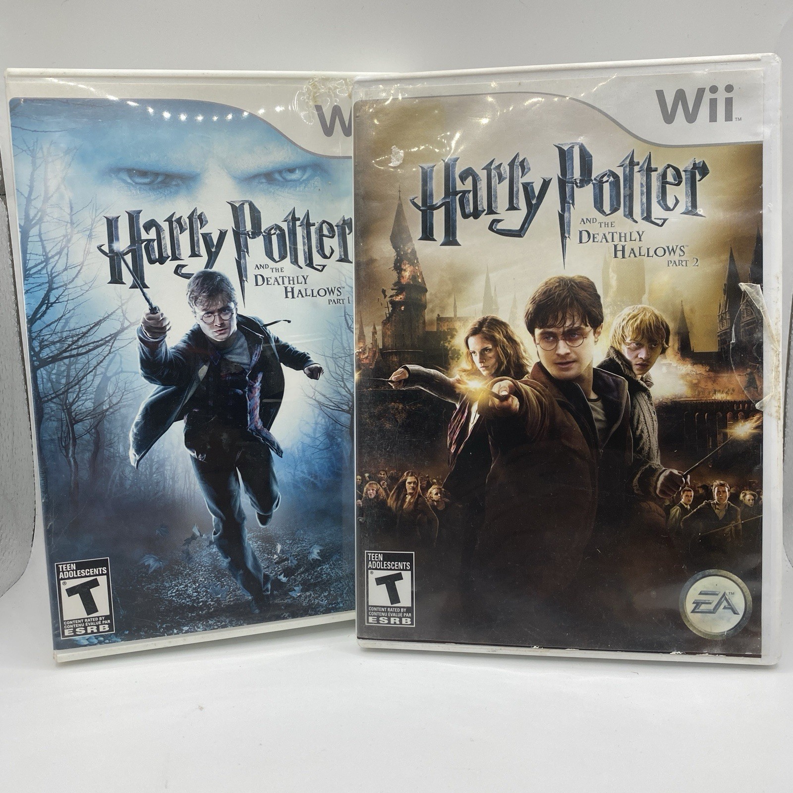 Nintendo Wii Harry Potter and the Deathly Hallows Part 1 & 2 CIB Tested Working
