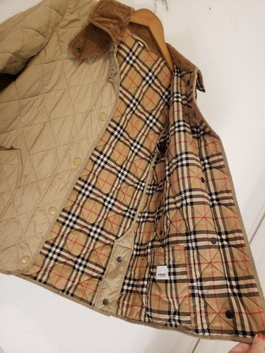 Burberry Sz L London Corduroy Collar Diamond Quilted Barn Jacket Mens AS IS - Picture 13 of 13