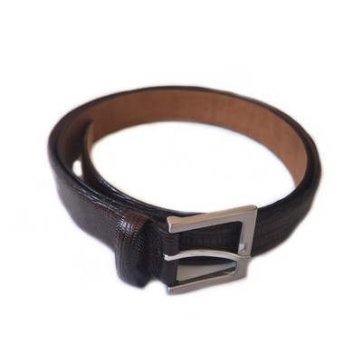 NEW Nordstrom Genuine Leather Brown Lizard Print Dress Belt Men's 44 NWOT