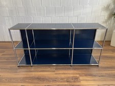 USM Haller Aktenregal offen 6 Fächer blau chrom 152cm breit