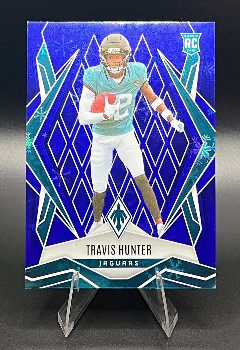 Travis Hunter 2025 Panini Phoenix #157 Blue Winter Prizm /199 Rookie Card (RC)