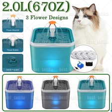 2L Cat Dog Pet Water Fountain Automatic LED Drinking Fountain Bowl with 5 Filter