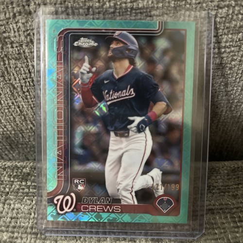 2025 Topps Chrome Logofractor Dylan Crews Aqua /199 Washington Nationals