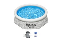 Piscina al aire libre inflable redonda Bestway de 8 pies x 24 pulgadas con bomba de filtro