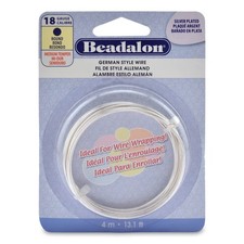 German Style Wrapping Wire Round Silver Plated 18 Gauge 4 m 13 ft