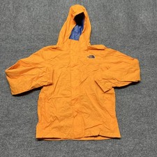 The North Face Jacket Boys Large 14/16 Orange HyVent Hooded Waterproof Rain Zip
