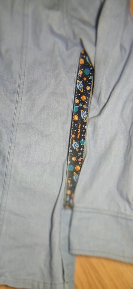 Chaqueta vaquera sanfordizada años 70 para tareas, cambray con águilas bordadas Foto 4 de 4