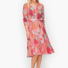 Talbots BELTED SHIRTDRESS CLUSTERED GARDEN 12P