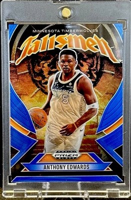 Anthony Edwards 2024-25 Panini Prizm Black Talismen Blue #11 /199