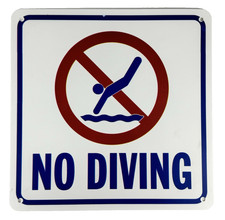 NO DIVING Sign - 10" x 10" - Swimming Pool Operational Signage