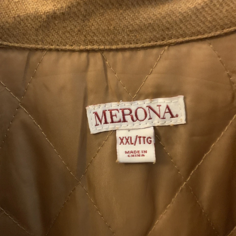 Chaqueta Camisa Chaqueta Merona Para Hombre Talla XXL Aislada Suave Marrón Botón Algodón Foto 3 de 4