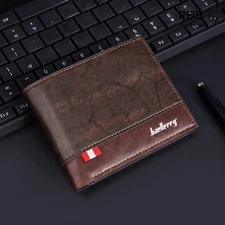 Vintage Leather Mens Slim Bifold Wallet RFID Blocking Credit Card Holder Wallets