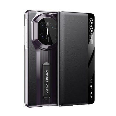 Luxury Smart View Genuine leather Flip Cover Phone stand Case For Huawei Mate X7