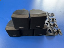 Set of 5 Bose Acoustimass Black single Cube speakers with 4 Wall Brackets 