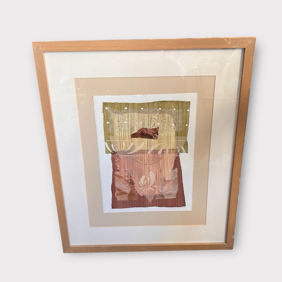 P.G. Graveleコラージュアート（抽象画） Signed 1996 PG Gravele mixed media abstract postmodern
