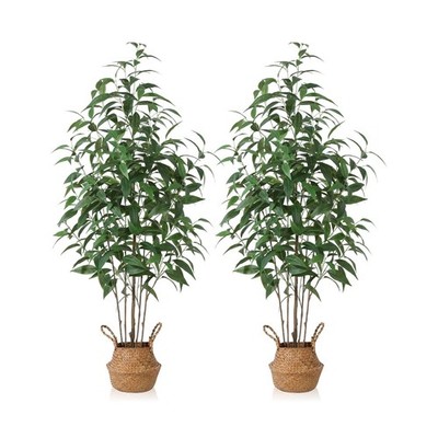Artificial Eucalyptus Tree,5Ft Tree Fake Plant in Pot for Home and Office Dec...