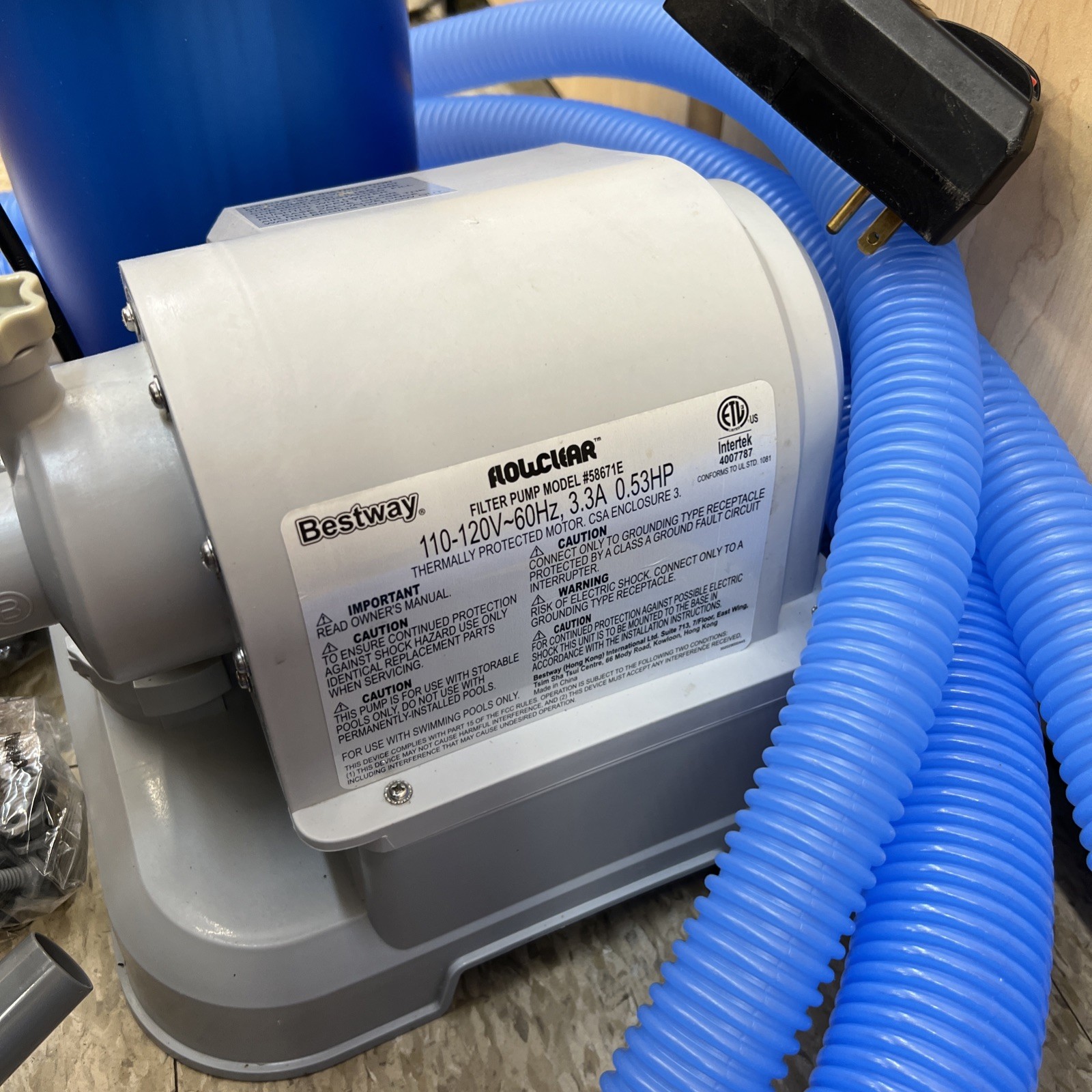 Bestway 58671E-BW Flowclear 2500 GPH Transparent Filter Above Ground Pool Pump