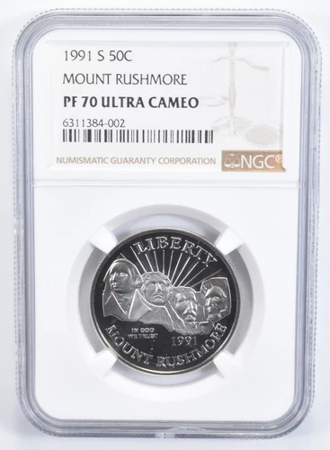 PF70 1991 S Mount Rushmore Commemorative Half Dollar NGC *4620