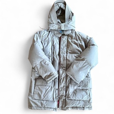 VTG 90s Y2K William Barry Brown Down Parka Puffer Jacket Detachable Hood Men's M