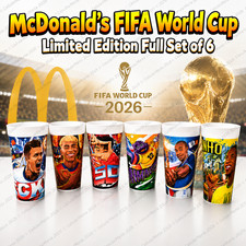 McDonald's Full Set of 6 Cups NEW FIFA World Cup 2026 Sealed Ronaldinho Beckham