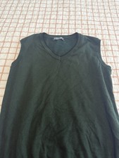 2 Men's Knit V-Neck Sleeveless Sweater Vest Green Blue