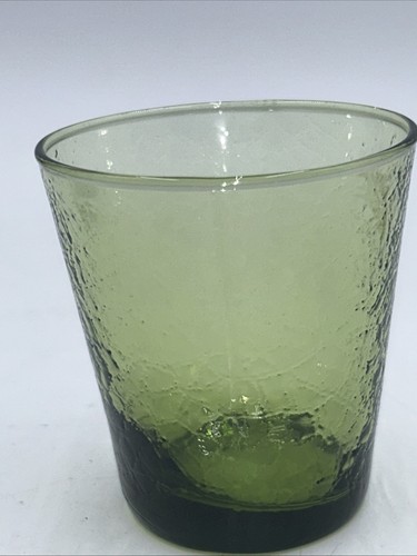 Vintage MCM Juice Or Rocks Glass Fire And Light Crackle Spaghetti Crackle ??? - Picture 2 of 7