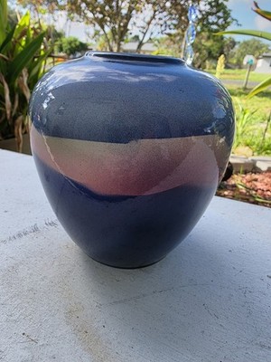 Vintage 1989 Judith Stiles Art Pottery Vase Modern Style Signed 8'' Tall 