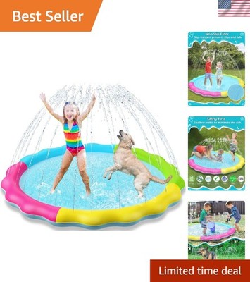 Multi-Color Splash Pad Sprinkler: Safe Water Fun for Toddlers & Dogs - 59''