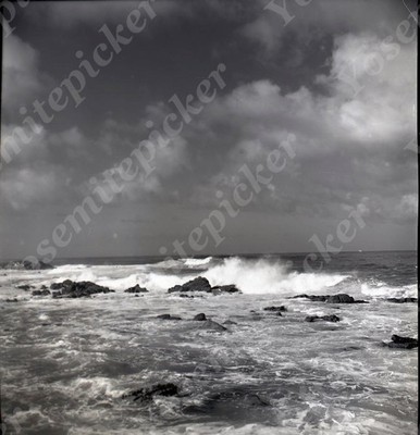 a22 Original Negative 1960's  Point Lobos State Park Seascape Rainy day 863a