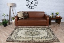 4x6,5 ft Turkish Rug, Brown Floral Vintage Ru...