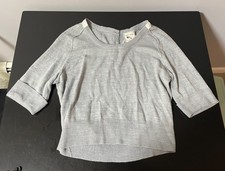 Pink Rose Premium Knit Gray Sweater 3/4 Sleeve Buttons