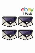 4X Solar Power PIR Motion Sensor Wall Lights 100LED Outdoor Garden Security Lamp