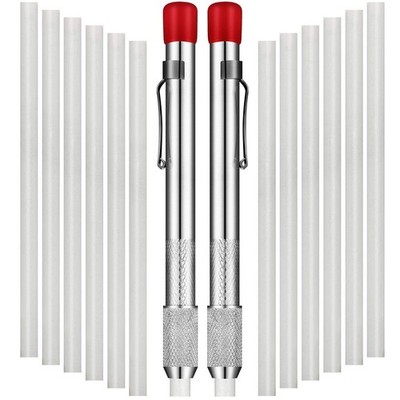 Soapstone Holder Round Holder Flat Marking Pen Marker Refills Welding Tool 2 Pcs