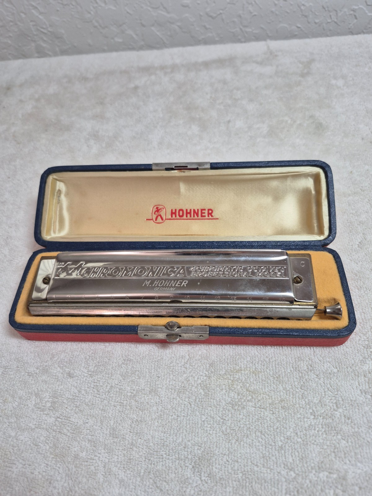 Vintage Hohner 64 Chromonica Professional Model 4 Chromatic Octaves Harmonica C 